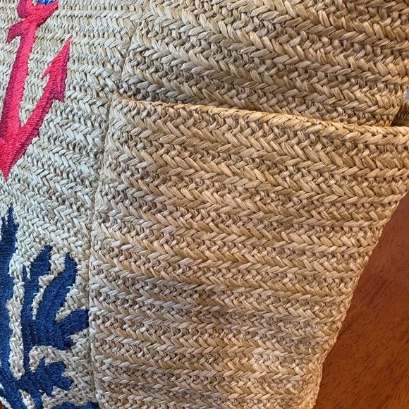 Vera Bradley Beach Bag Tote Faux Straw Nautical Bag Sea Life - Picture 8 of 11
